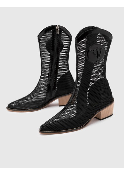 Reijo Rugan File Kadın Siyah Topuklu Bot fırsatları