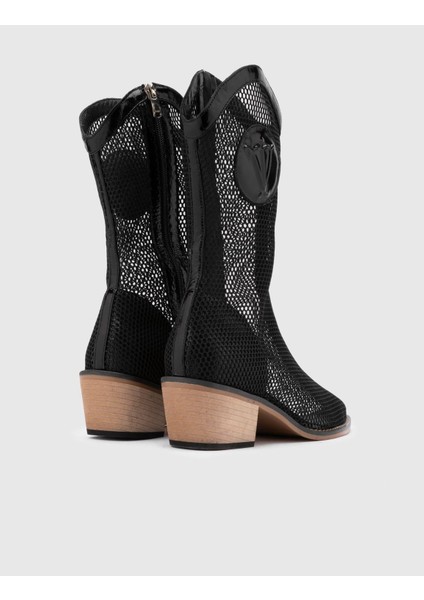 Reijo Rugan File Kadın Siyah Topuklu Bot indirimleri