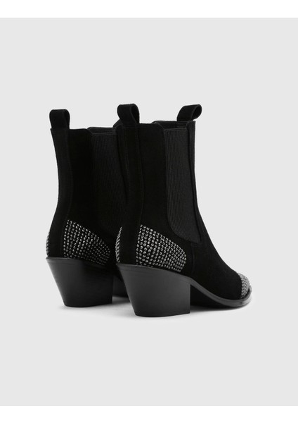 Dixie Süet Taşlı Kadın Siyah Topuklu Bot indirimleri