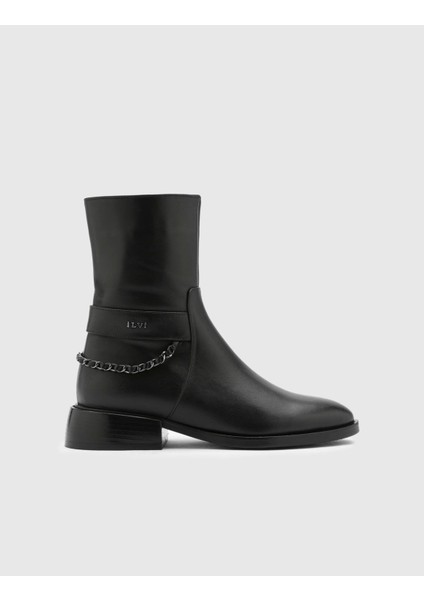 Bice Hakiki Deri Kadın Siyah Bot modelleri