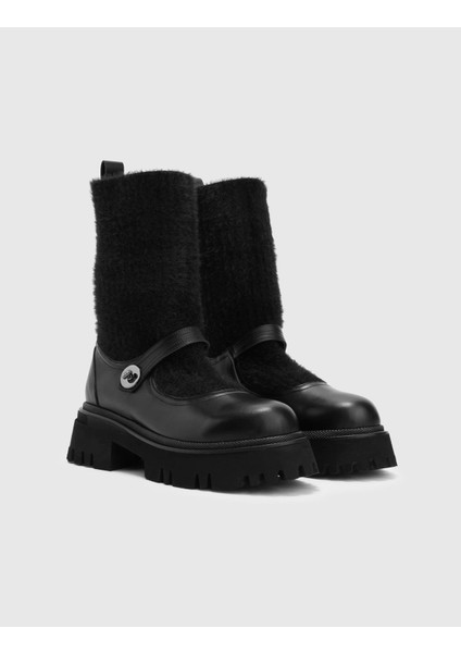 Dante Hakiki Deri Kadın Siyah Bot