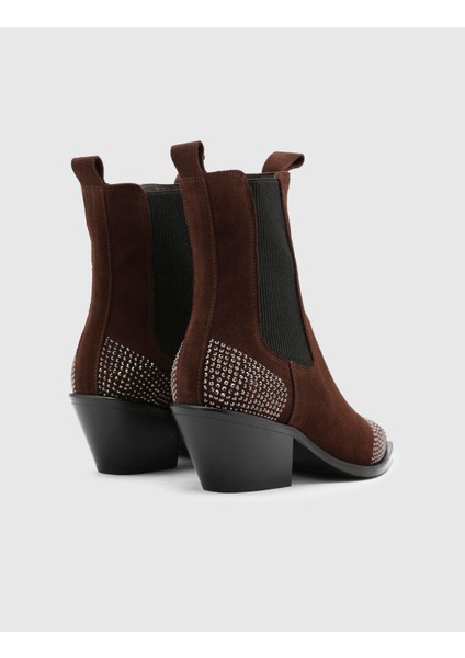 Dixie Süet Taşlı Kadın Kahverengi Topuklu Bot fırsatları
