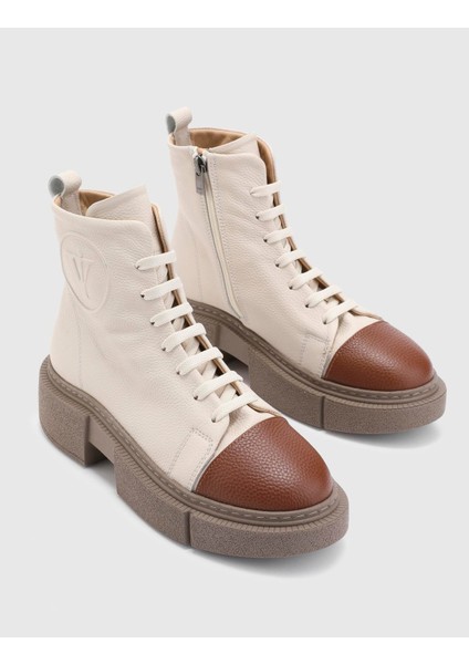 Hauke Hakiki Floter Deri Kadın Krem Bot fırsatları
