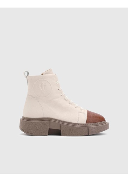 Hauke Hakiki Floter Deri Kadın Krem Bot modelleri