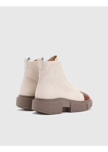 Hauke Hakiki Floter Deri Kadın Krem Bot indirimleri