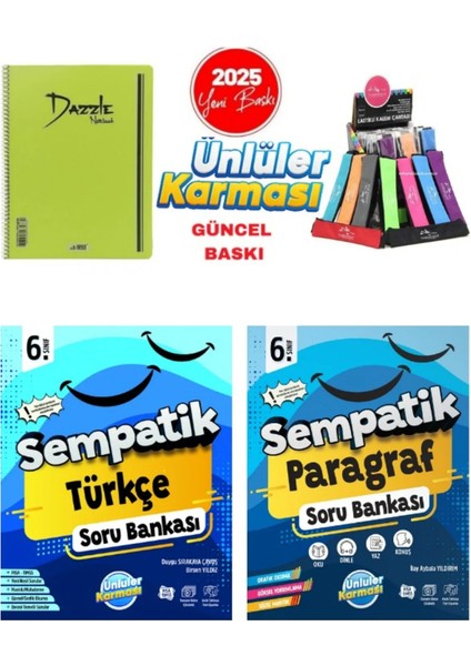 6. Sınıf Sempatik Türkçe - Paragraf Soru Bankası - Telli Defter - Kalemlik