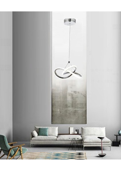 Modern Tekli Sarkıt Power LED Avize Krom Kaplama Ledli Avize modelleri