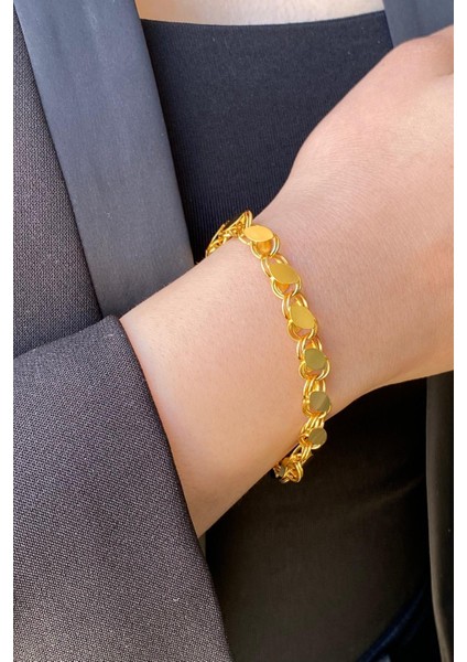 14 Ayar Altın 5 mm Pullu Zincir Bileklik fiyatları