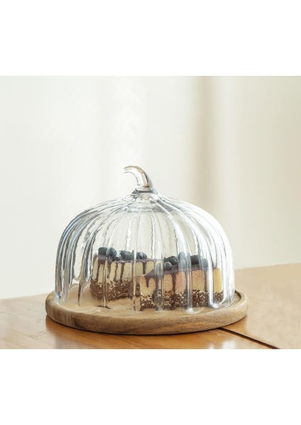 Terry Akasya Ağacı Cam Kek Fanus 31CM