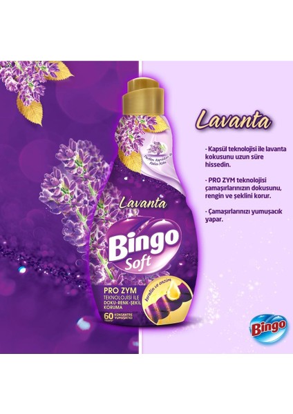 soft Konsantre Çamaşır Yumuşatıcısı Lavanta 1440 ml x 9 Adet
