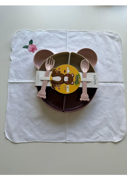 Yogi Bebek Çocuk Mama Tabağı Kaşık ve Çatal fırsatları