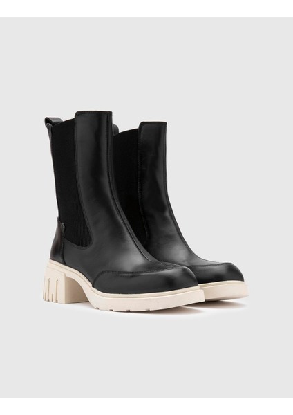 Letha Hakiki Deri Kadın Siyah Topuklu Bot indirimleri