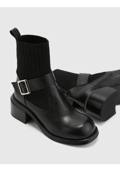 Gwen Hakiki Deri Kadın Siyah Topuklu Bot fiyatları