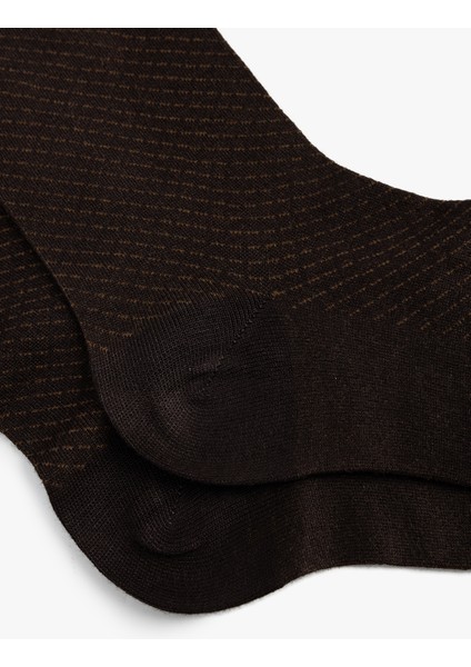 Soket Bambu Çorap Minimal Desenli Viskon Karışımlı