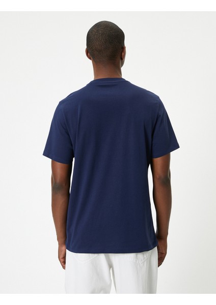 Kolej Baskılı Tişört Bisiklet Yaka Kısa Kollu fırsatları