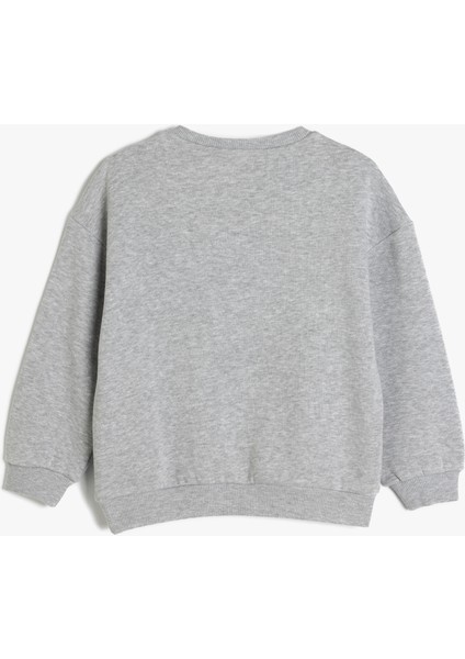 Slogan Baskılı Uzun Kollu Bisiklet Yaka Sweatshirt fiyatları