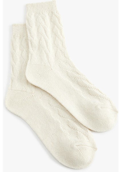 Dokulu Kalın Yün Soket Çorap