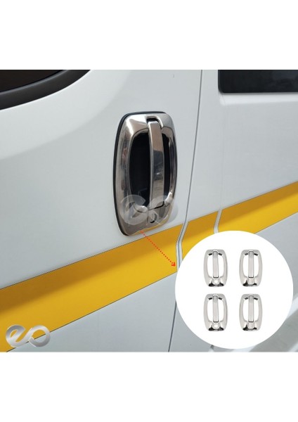 Citroen Jumper Krom Kapı Kolu+Çerçeve 4 Kapı 2007 Üzeri P. Çelik