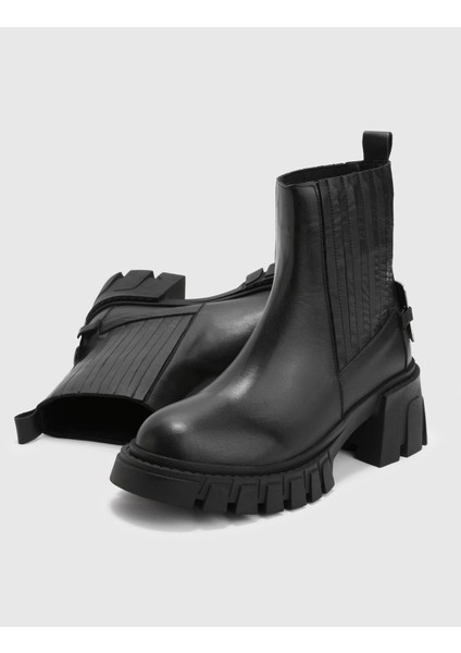 Lona Hakiki Deri Kadın Siyah Topuklu Bot fiyatları