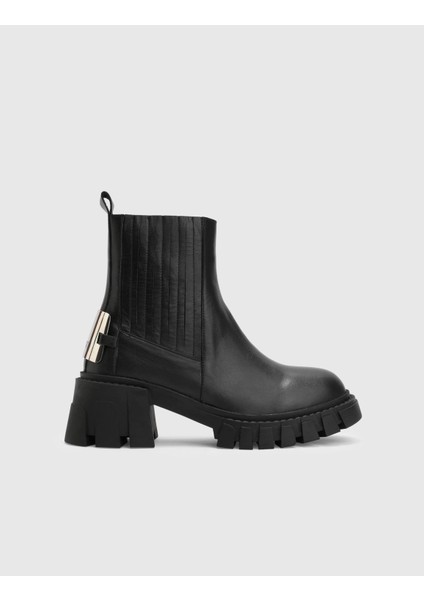 Lona Hakiki Deri Kadın Siyah Topuklu Bot modelleri