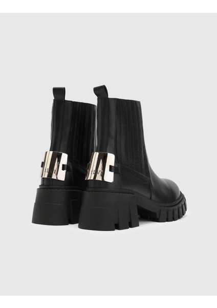 Lona Hakiki Deri Kadın Siyah Topuklu Bot fırsatları