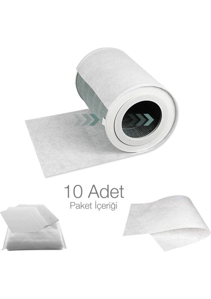 10 Adet Electrolux Pure 500 EPO50351SW Hava Temizleyici Uyumlu Toz Tutucu Ön Filtre