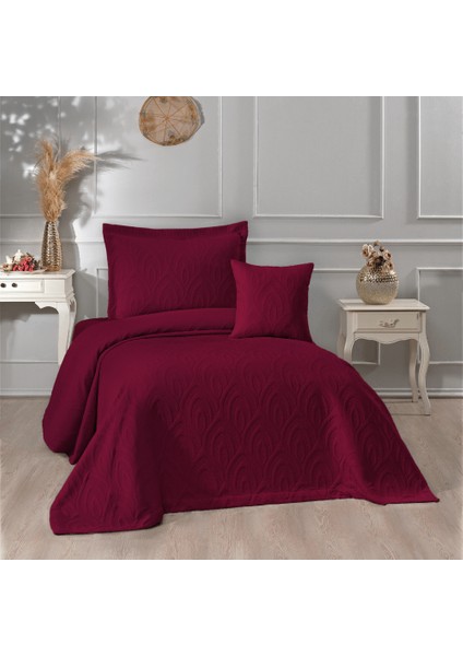 Soldi Perla Bordo Tek Kişilik Yatak Örtüsü