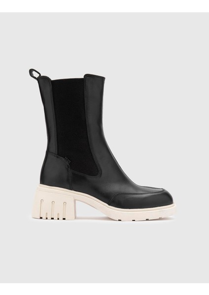 Letha Hakiki Deri Kadın Siyah Topuklu Bot modelleri