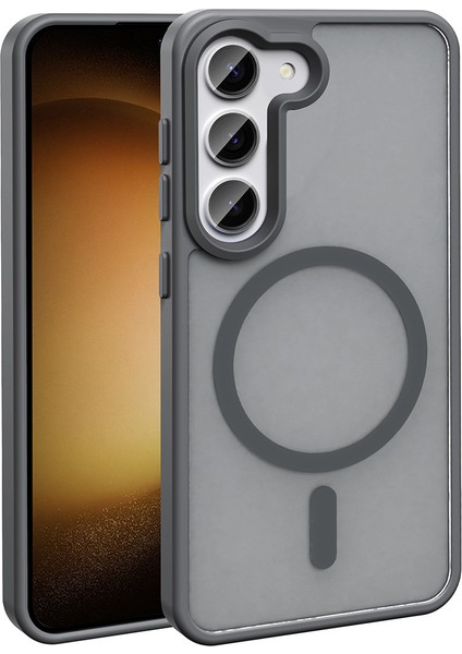 Samsung Galaxy S24 Fe Kılıf Magsafe Şarj Özellikli Mat Arka Yüzey Sio Kapak-Gri