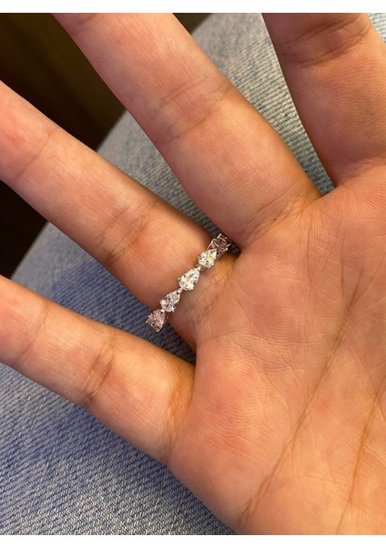 Kadın Damla Model Tam Tur Gümüş Yüzük fiyatları