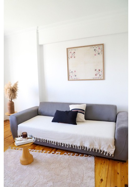 Yıldız Küçük Çekyat Örtüsü Krem 115X200 cm