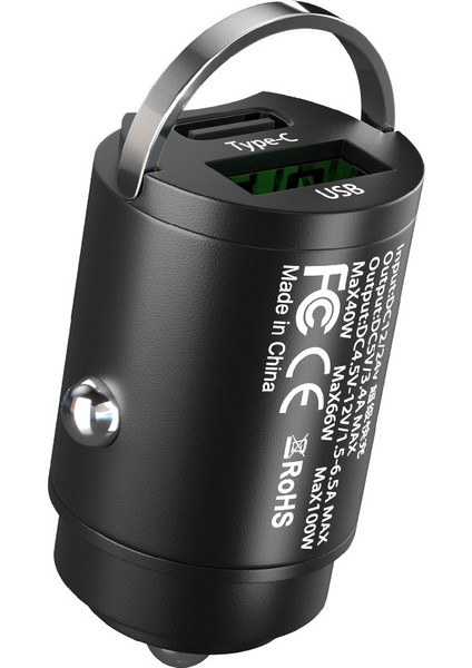 Çakmak Soketi USB ve Type-C Girişli / ICCA110