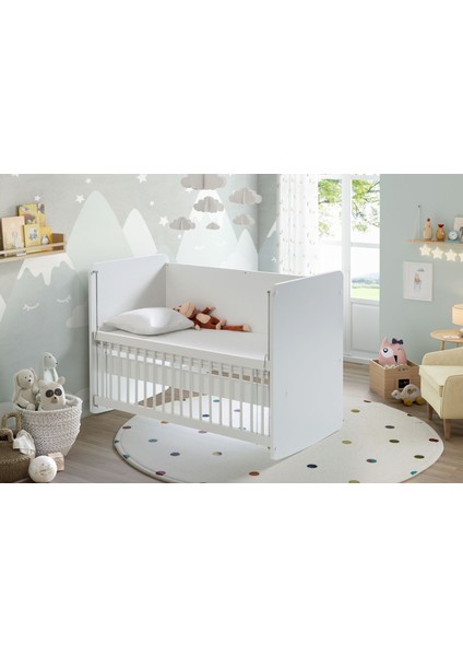 BW1070 - Pratik Sallanır Anne Yanı Bebek Beşik Beyaz 60x120