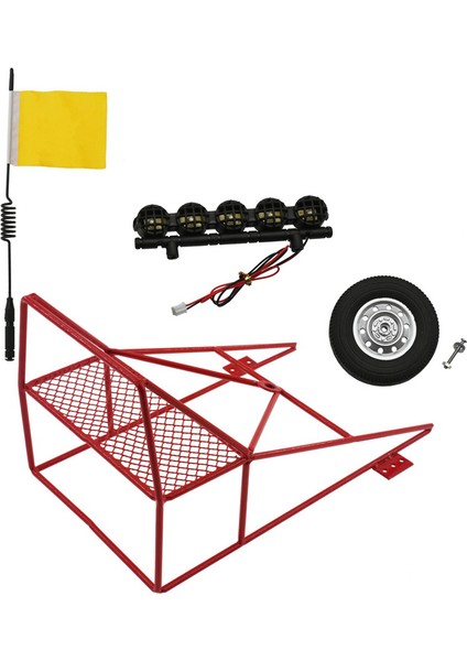 Metal Rulo Kafes Yedek Lastik Rafı Far Anteni D12 1/10 Rc Araba Yükseltme Dıy Modifiye Parçaları, 3 (Yurt Dışından)