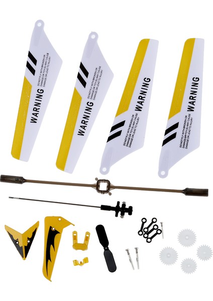 S107 Rc Helikopter Için Tam Set Yedek Parçalar, Ana Kanatlar, Şaft, Kuyruk Süslemeleri, Kuyruk Pervaneleri, Dişli Seti, Bağlantı Tokası-Sarı Set- (Yurt Dışından)