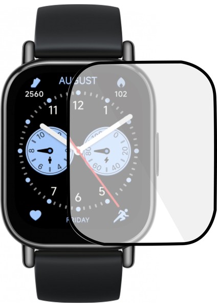 Xiaomi Redmi Watch 5 Lite Tam Kaplayan Kavisli Ekran Koruyucu 3D Pet Film - Siyah AL3385