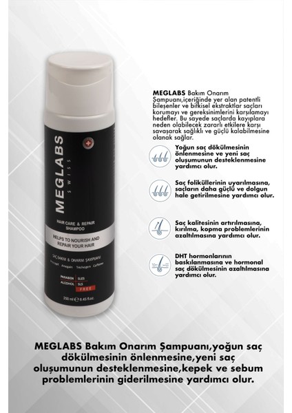 Meglab's Saç Bakım Ve Onarım Şampuanı 250 Ml