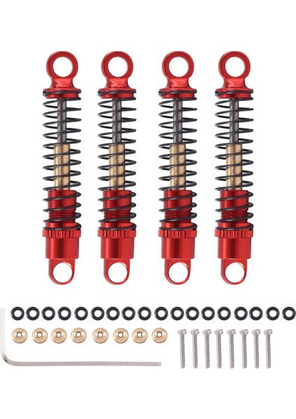 4 Adet 40MM Metal Yağ Sönümleyicisi Eksenel SCX24 C10 Jlu 1/24 Rc Paletli Araç Yükseltmeleri, Kırmızı (Yurt Dışından)
