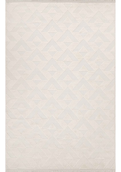 Mazza 7004 Krem Yumuşak Dokulu Modern Salon Mutfak Koridor Halısı Tozumaz Makine Halısı 160x230