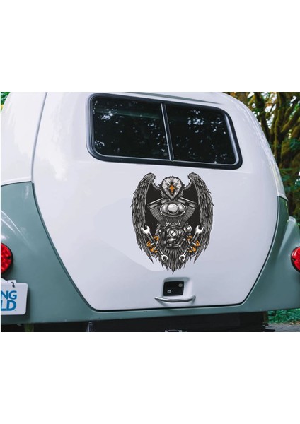 Kartal V Motor Harley Sticker Araba Oto Motosiklet Karavan Sticker 00249