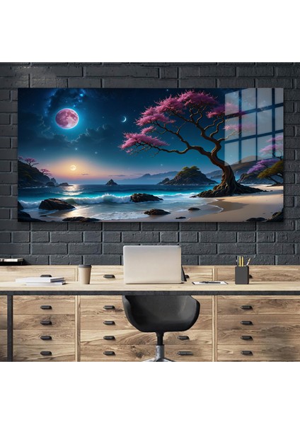 Sanatsal Yapayzeka, Creative Art, 3D Dekoratif Baskı Yatay Cam Tablo 414
