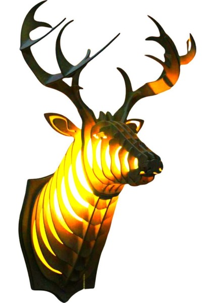 Doğal Ahşap Geyik Kafası Dekoru, Rustik Salon Aplik, Şık Duvar Süsü fiyatları