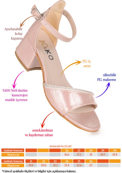 Elos Günlük Kız Çocuk 4 cm Topuklu Sandalet Ayakkabı fiyatları