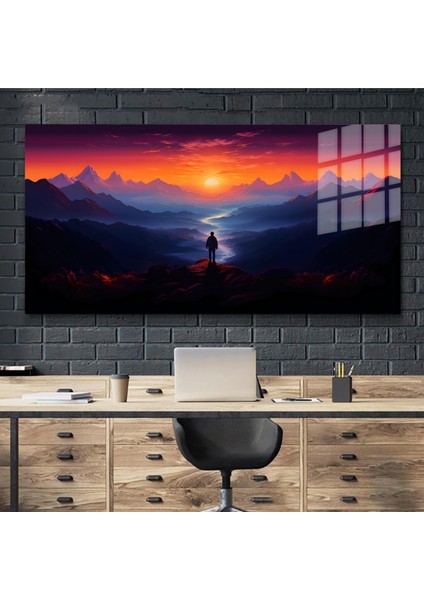 Sanatsal Yapayzeka, Creative Art, 3D Dekoratif Baskı Yatay Cam Tablo 129 modelleri