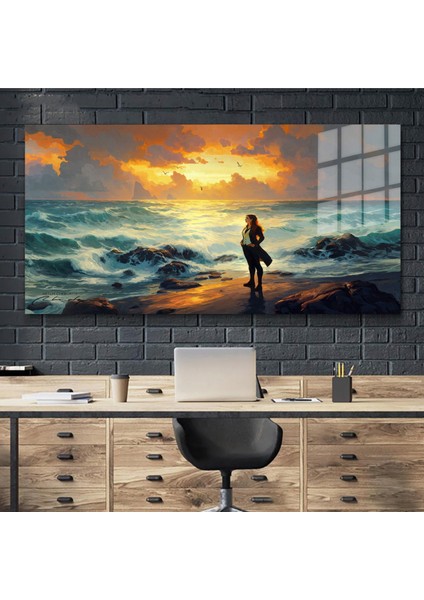 Sanatsal Yapayzeka, Creative Art, 3D Dekoratif Baskı Yatay Cam Tablo 374