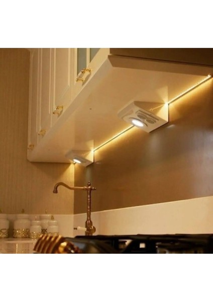 Modern çift prizli ve anahtarlı LED spotlu mutfak altı aydınlatma armatürü