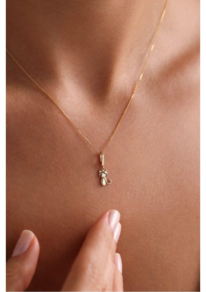 Siyah Taşlı Kedi Kilitli Charm Kolye Ucu fiyatları