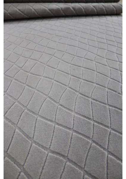 Sarar Ihlara Kaymaz Tabanlı Kesme Kabartmalı Salon Koridor Mutfak Hali Gri fırsatları