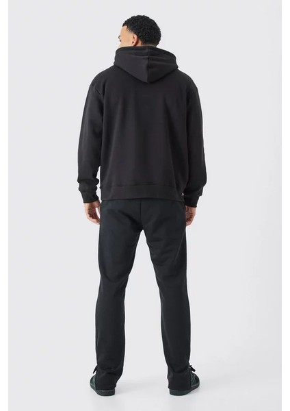 Siyah Kanguru Cepli Kapüşonlu Oversize Sweatshirt fiyatları