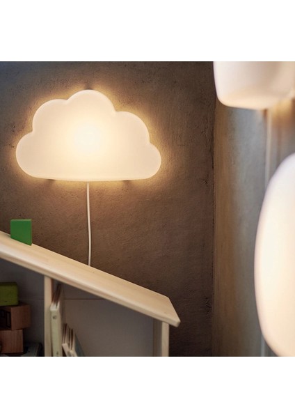 Bulut Şekilli LED Oda Lambası, Çocuk ve Bebek Odası Dekorasyonu, Beyaz Renk fırsatları